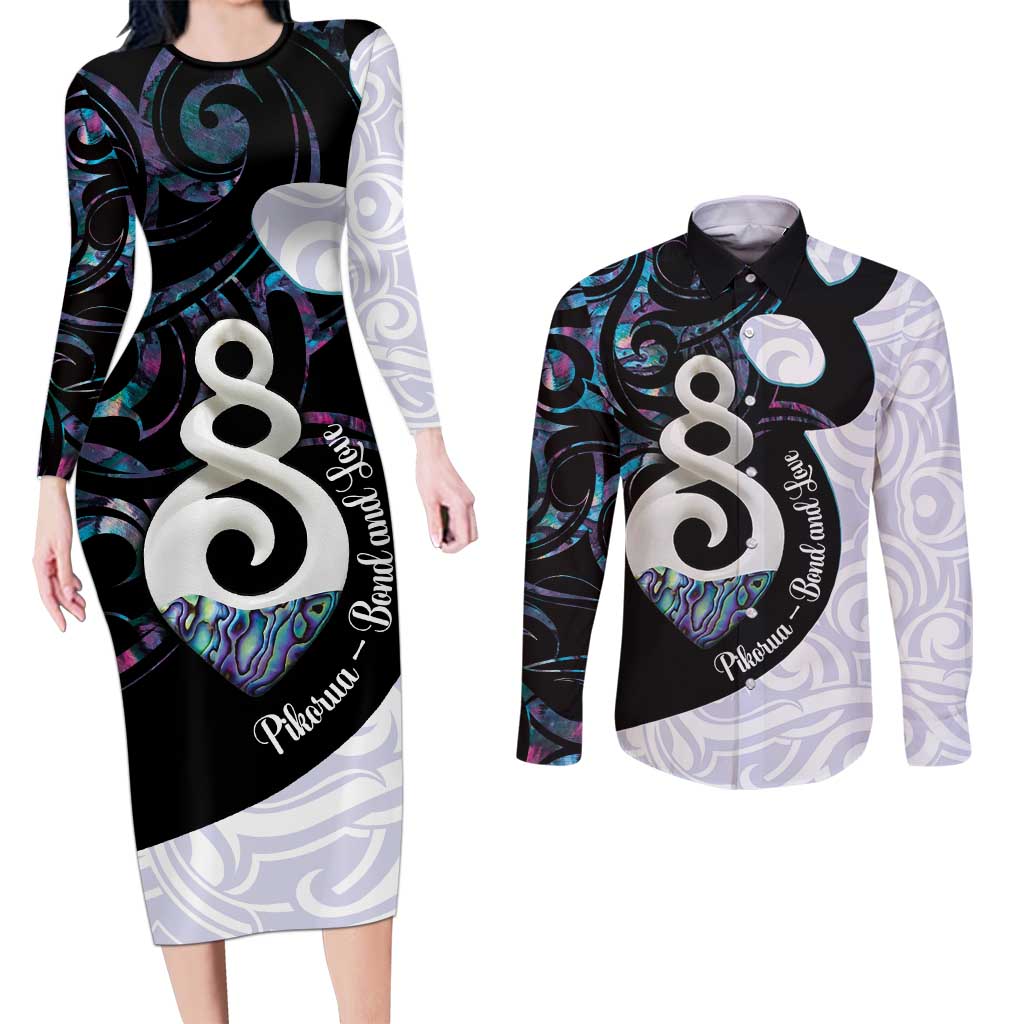 Aotearoa Pikorua Couples Matching Long Sleeve Bodycon Dress and Long Sleeve Button Shirt NZ Twist - Bond And Love
