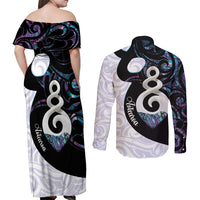 Aotearoa Pikorua Couples Matching Off Shoulder Maxi Dress and Long Sleeve Button Shirt NZ Twist - Bond And Love