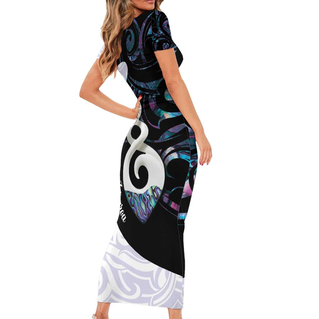 Aotearoa Pikorua Short Sleeve Bodycon Dress NZ Twist - Bond And Love LT14 - Polynesian Pride