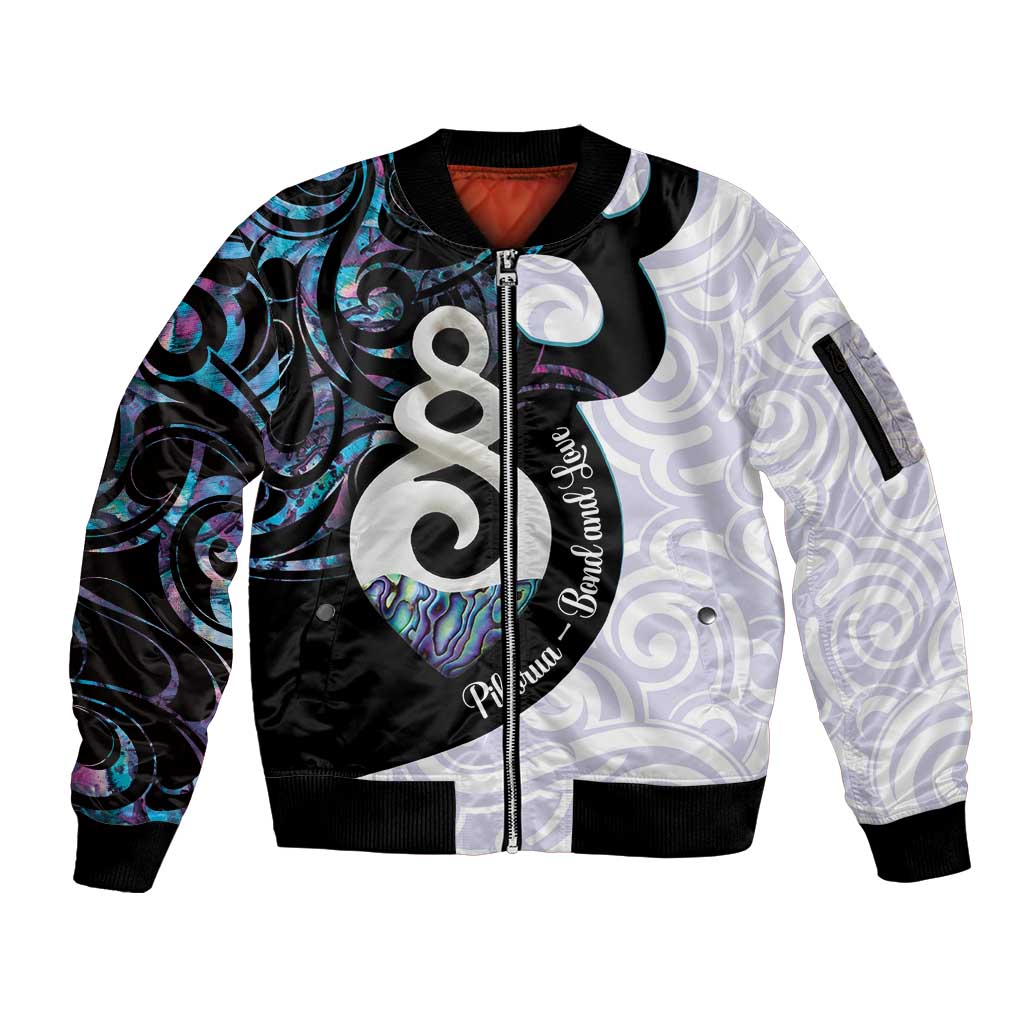 Aotearoa Pikorua Sleeve Zip Bomber Jacket NZ Twist - Bond And Love