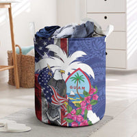 United States Guam Laundry Basket USA Eagle Guahan Seal Bougainvillea - Polynesian Pride