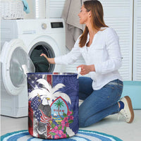 United States Guam Laundry Basket USA Eagle Guahan Seal Bougainvillea - Polynesian Pride