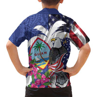 United States Guam Family Matching Mermaid Dress and Hawaiian Shirt USA Eagle Guahan Seal Bougainvillea LT14 - Polynesian Pride