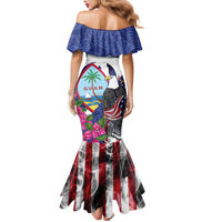 United States Guam Family Matching Mermaid Dress and Hawaiian Shirt USA Eagle Guahan Seal Bougainvillea LT14 - Polynesian Pride
