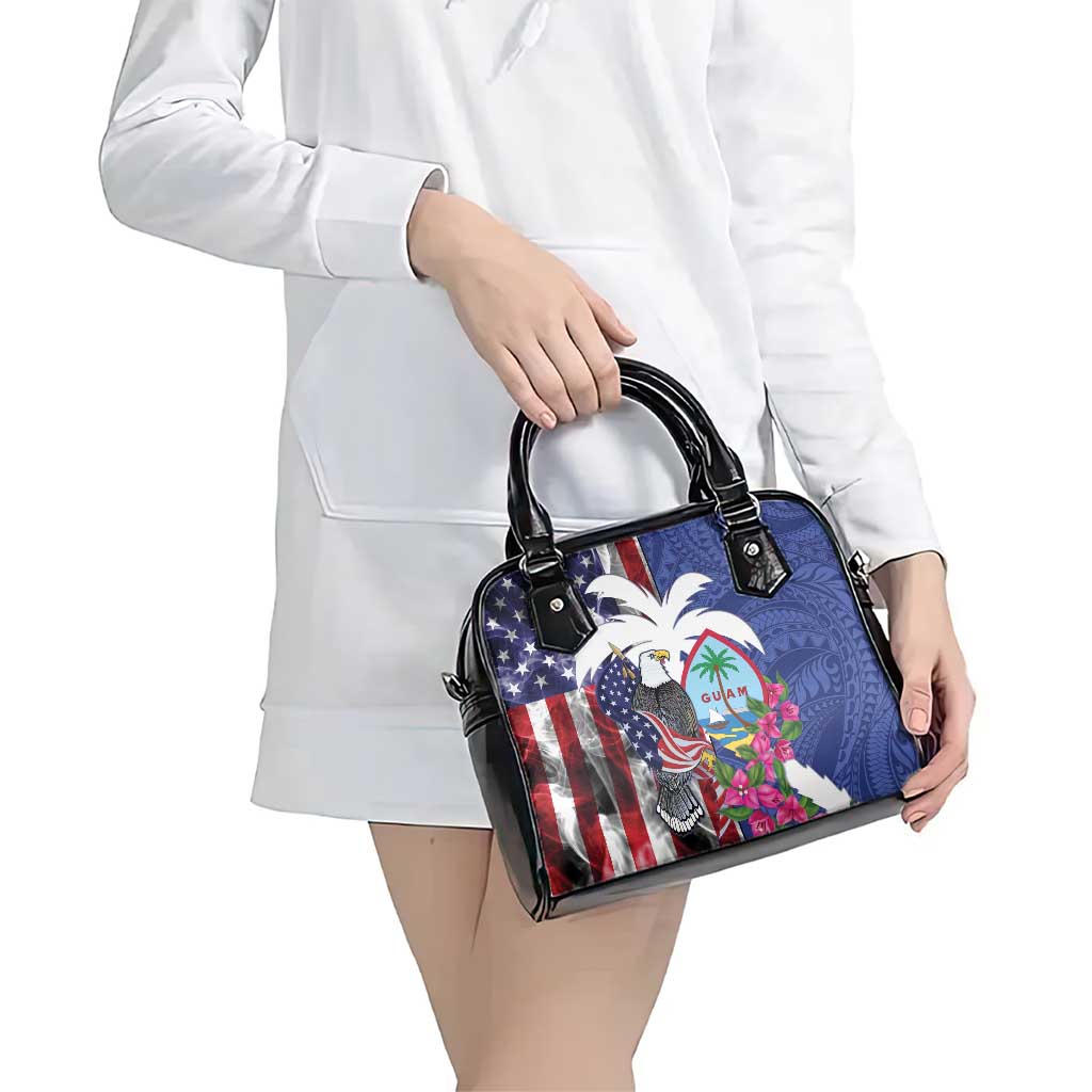 United States Guam Shoulder Handbag USA Eagle Guahan Seal Bougainvillea - Polynesian Pride