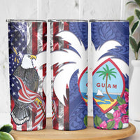 United States Guam Skinny Tumbler USA Eagle Guahan Seal Bougainvillea LT14 - Polynesian Pride