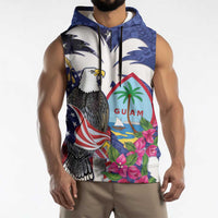United States Guam Sleeveless Hoodie USA Eagle Guahan Seal Bougainvillea - Polynesian Pride