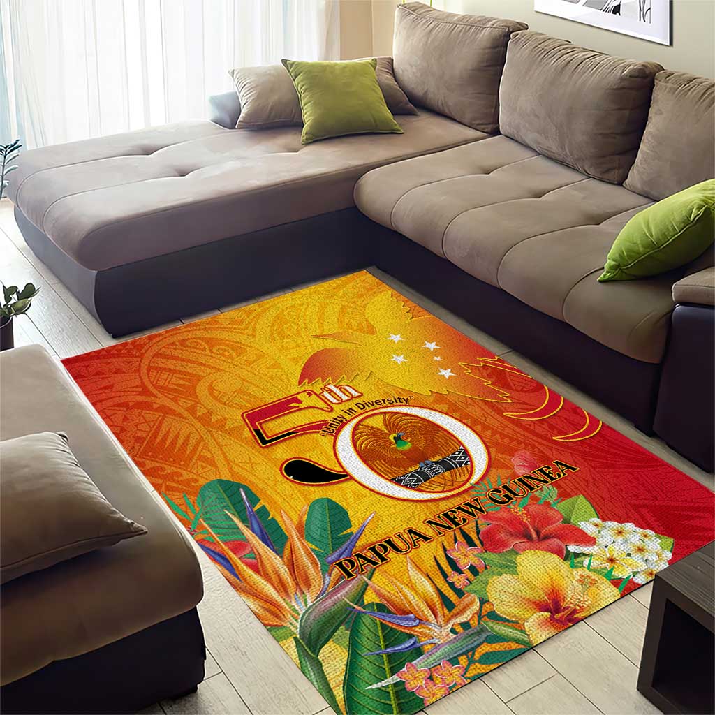 Papua New Guinea Independence Day Area Rug 50th Anniversary Unity in Diversity
