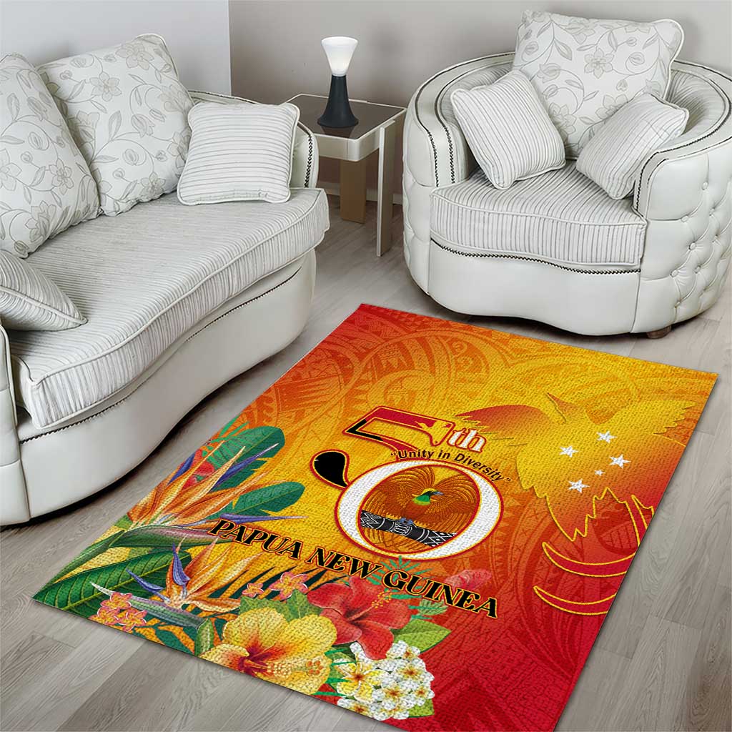 Papua New Guinea Independence Day Area Rug 50th Anniversary Unity in Diversity