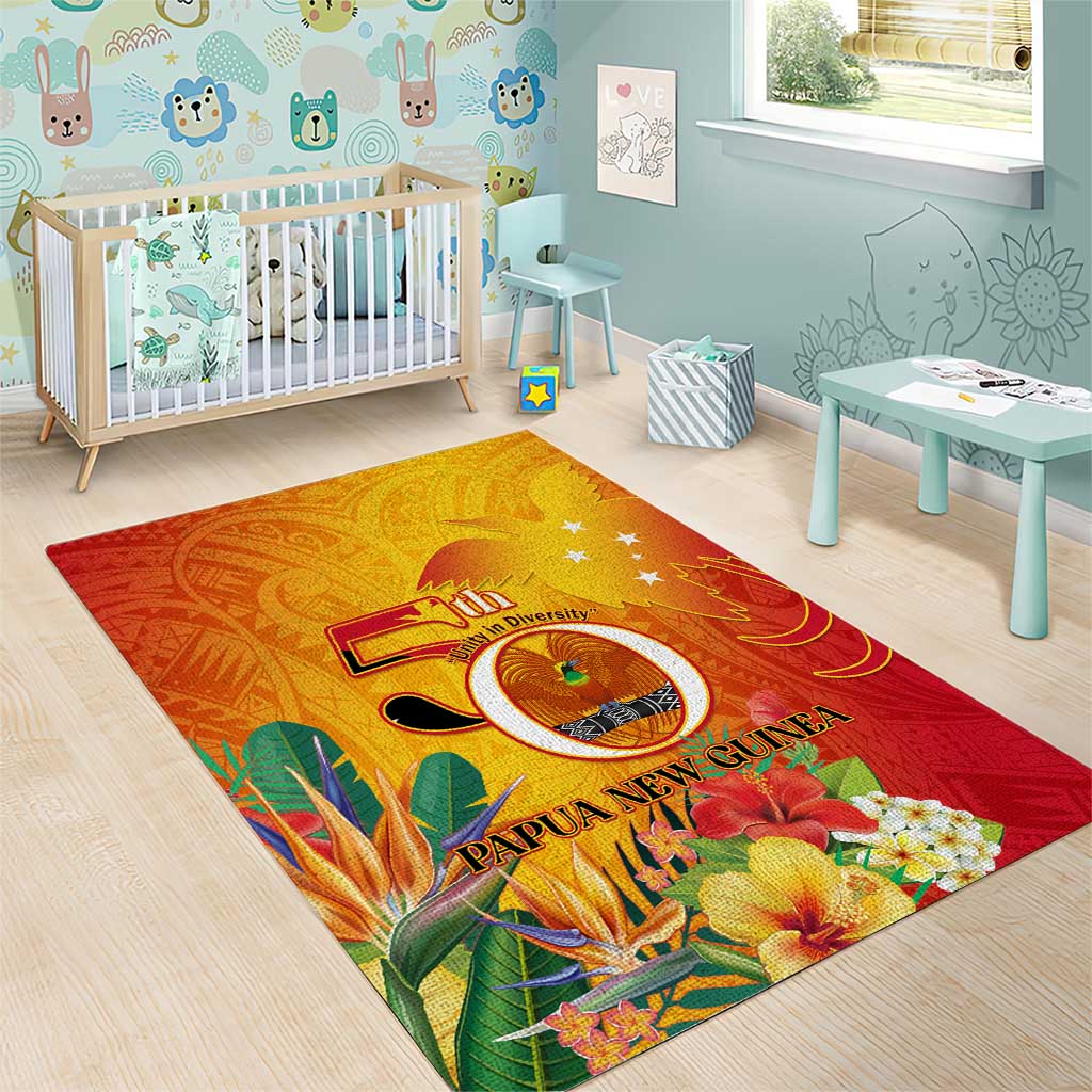 Papua New Guinea Independence Day Area Rug 50th Anniversary Unity in Diversity