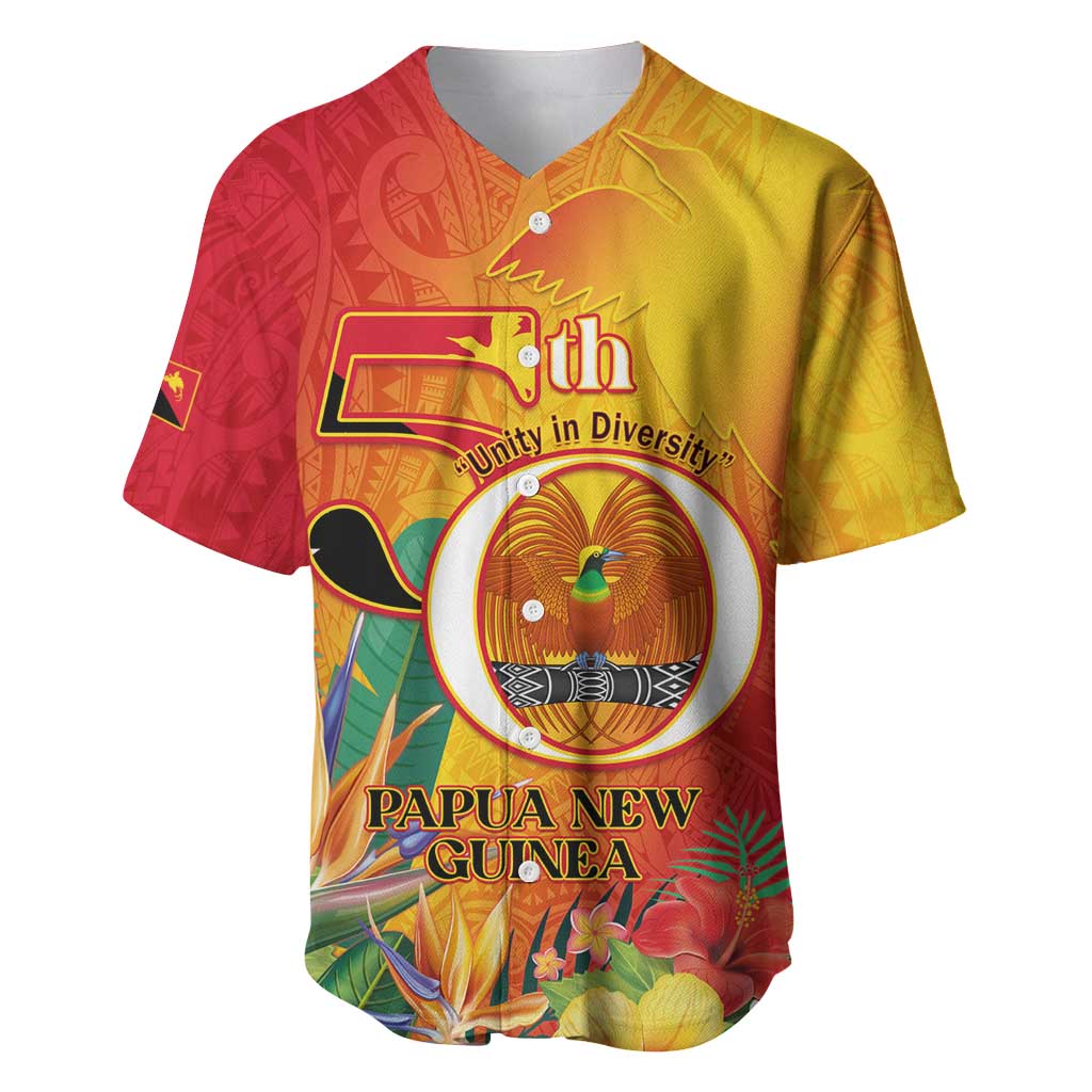 Papua New Guinea Independence Day Baseball Jersey 50th Anniversary Unity in Diversity
