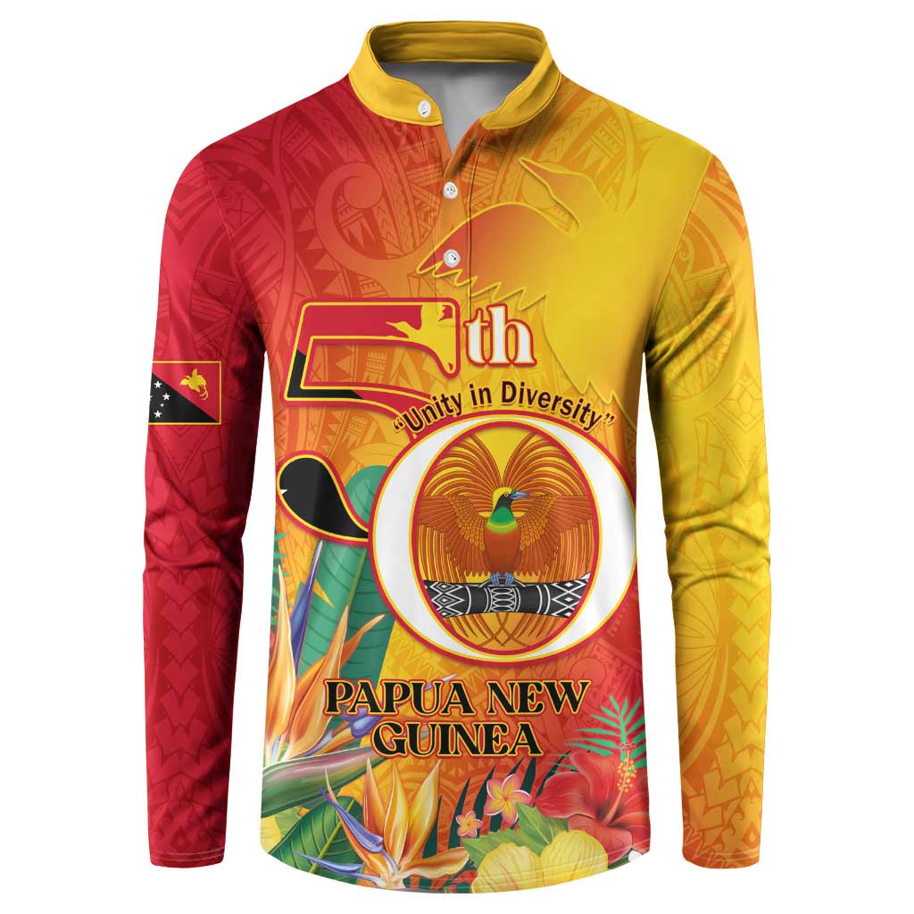 Papua New Guinea Independence Day Button Sweatshirt 50th Anniversary Unity in Diversity