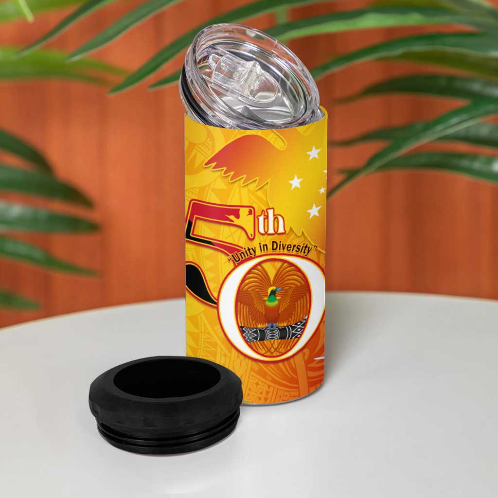 Papua New Guinea Independence Day 4 in 1 Can Cooler Tumbler 50th Anniversary Unity in Diversity