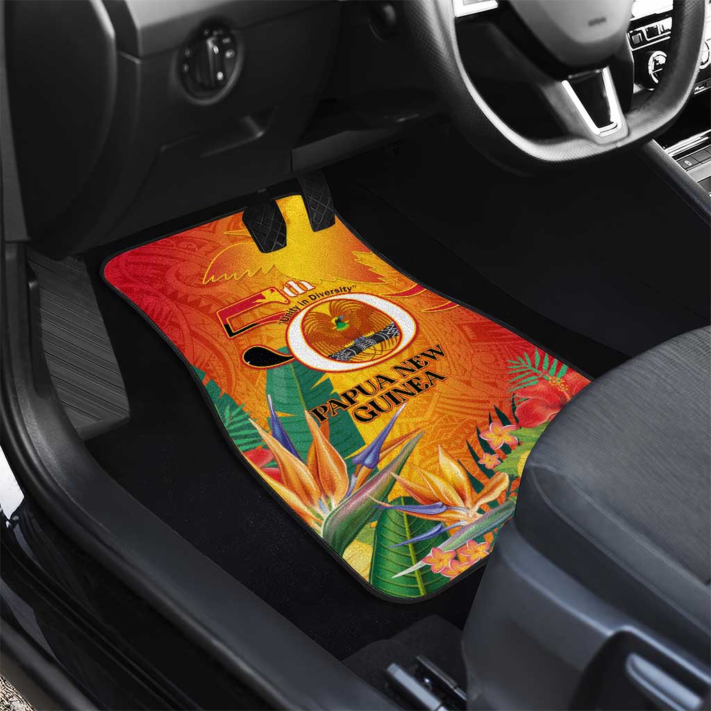 Papua New Guinea Independence Day Car Mats 50th Anniversary Unity in Diversity
