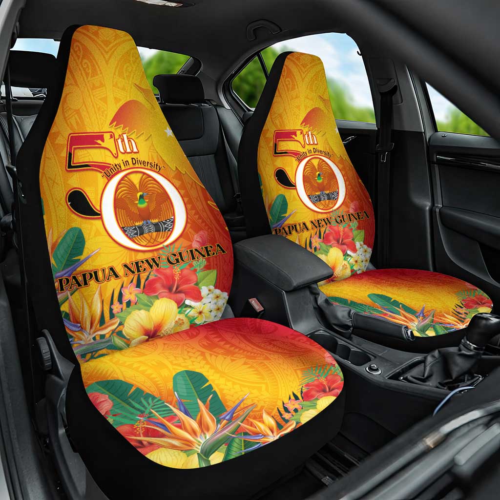 Papua New Guinea Independence Day Car Seat Cover 50th Anniversary Unity in Diversity
