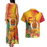 Papua New Guinea Independence Day Couples Matching Tank Maxi Dress and Hawaiian Shirt 50th Anniversary Unity in Diversity