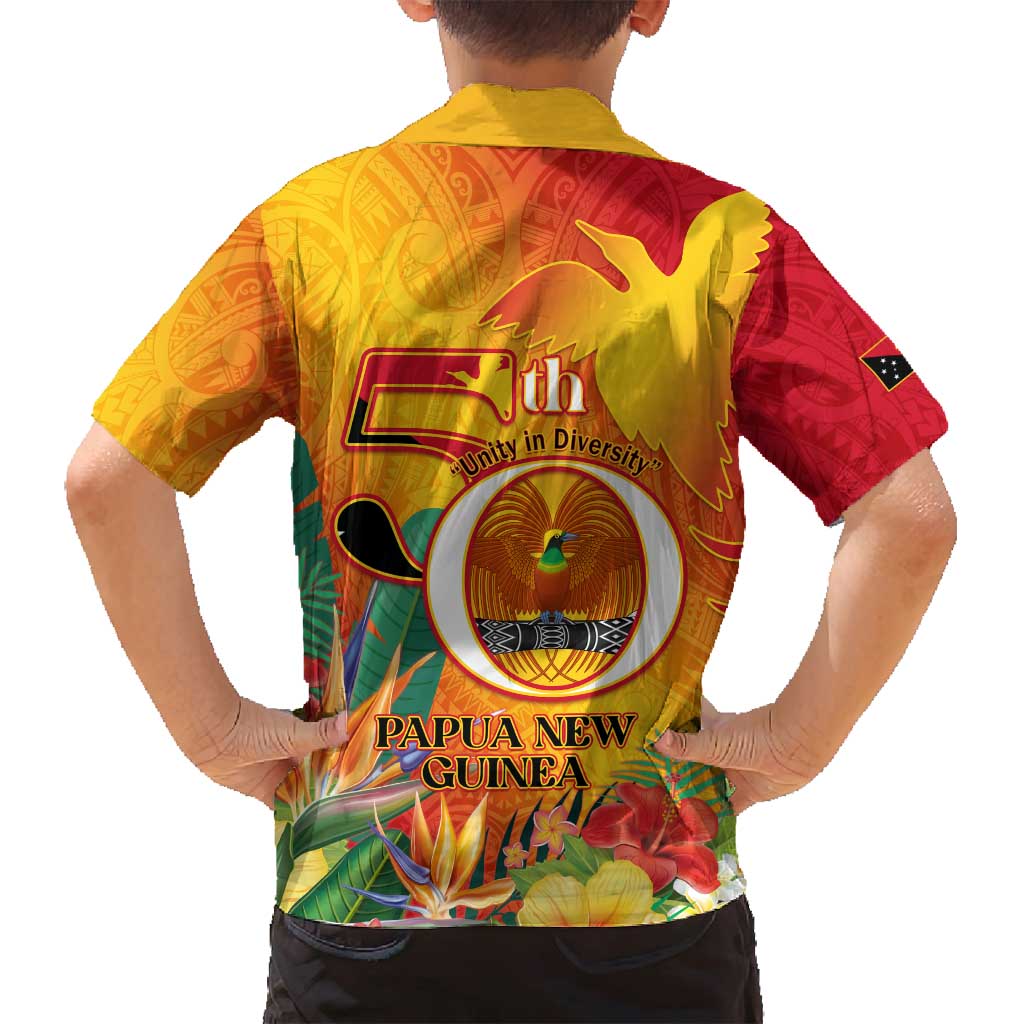 Papua New Guinea Independence Day Family Matching Puletasi and Hawaiian Shirt 50th Anniversary Unity in Diversity
