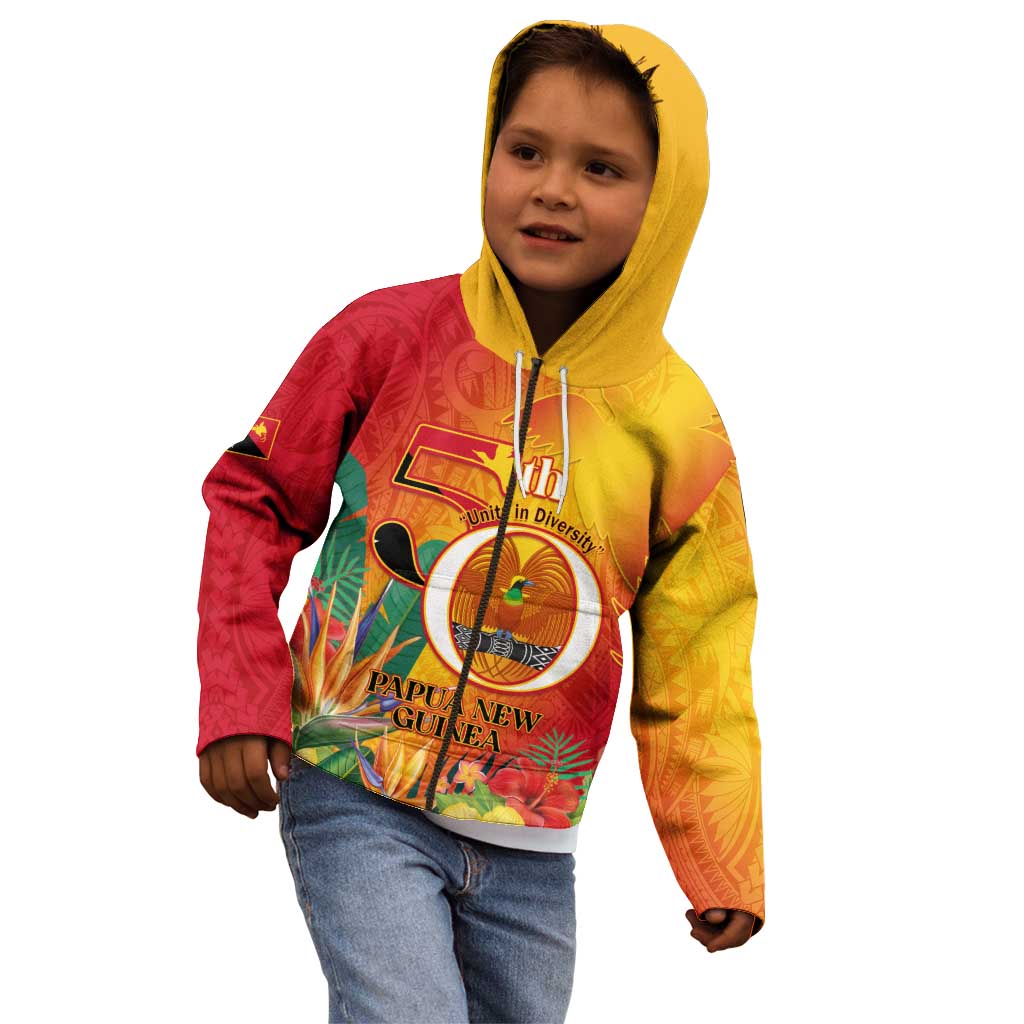 Papua New Guinea Independence Day Kid Hoodie 50th Anniversary Unity in Diversity
