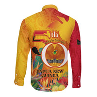 Papua New Guinea Independence Day Long Sleeve Button Shirt 50th Anniversary Unity in Diversity