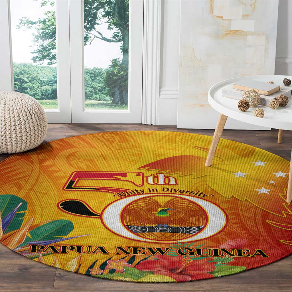 Papua New Guinea Independence Day Round Carpet 50th Anniversary Unity in Diversity