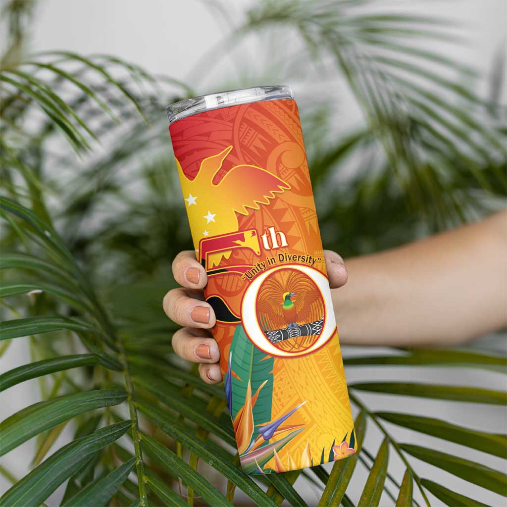 Papua New Guinea Independence Day Skinny Tumbler 50th Anniversary Unity in Diversity