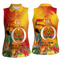 Papua New Guinea Independence Day Women Sleeveless Polo Shirt 50th Anniversary Unity in Diversity
