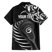 Personalised New Zealand Silver Fern Lacrosse Family Matching Puletasi and Hawaiian Shirt Aotearoa Maori Pattern LT14 - Polynesian Pride
