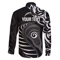 Personalised New Zealand Silver Fern Lacrosse Family Matching Short Sleeve Bodycon Dress and Hawaiian Shirt Aotearoa Maori Pattern LT14 - Polynesian Pride