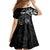 Personalised New Zealand Silver Fern Lacrosse Kid Short Sleeve Dress Aotearoa Maori Pattern