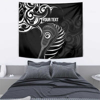 Personalised New Zealand Silver Fern Lacrosse Tapestry Aotearoa Maori Pattern