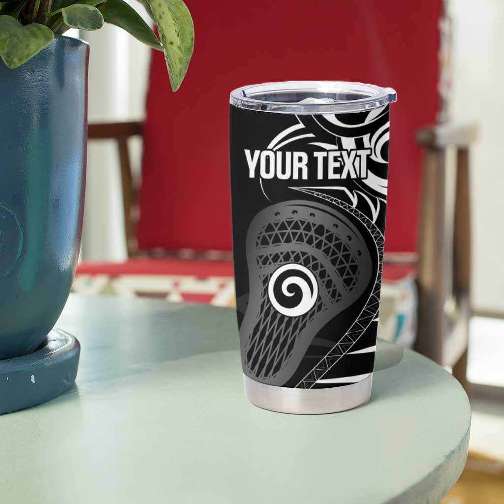 Personalised New Zealand Silver Fern Lacrosse Tumbler Cup Aotearoa Maori Pattern