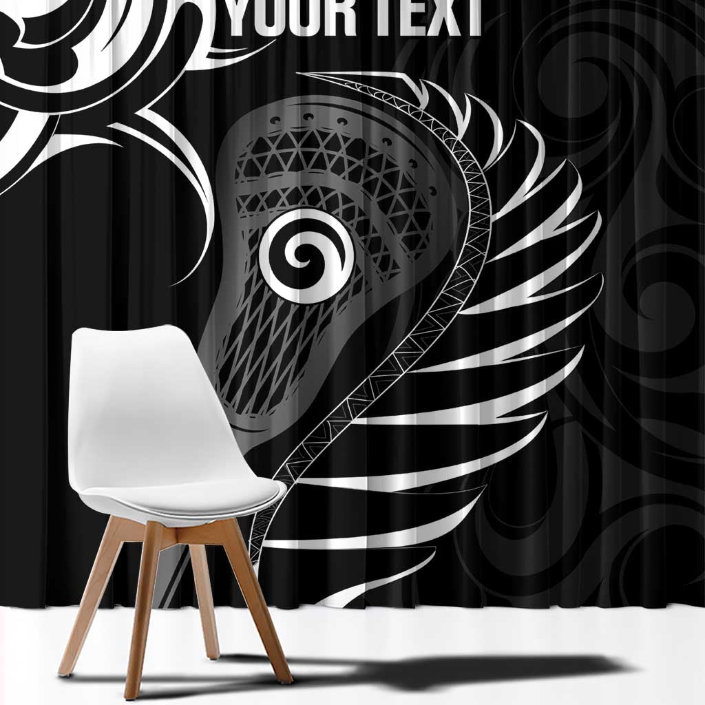 Personalised New Zealand Silver Fern Lacrosse Window Curtain Aotearoa Maori Pattern