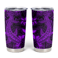 Polynesian Tumbler Cup Purple Hawaiian Tribal Hammerhead Shark
