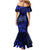 Blue Polynesian Family Matching Outfits Mermaid Dress And Hawaiian Shirt Tribal Hammerhead Shark LT14