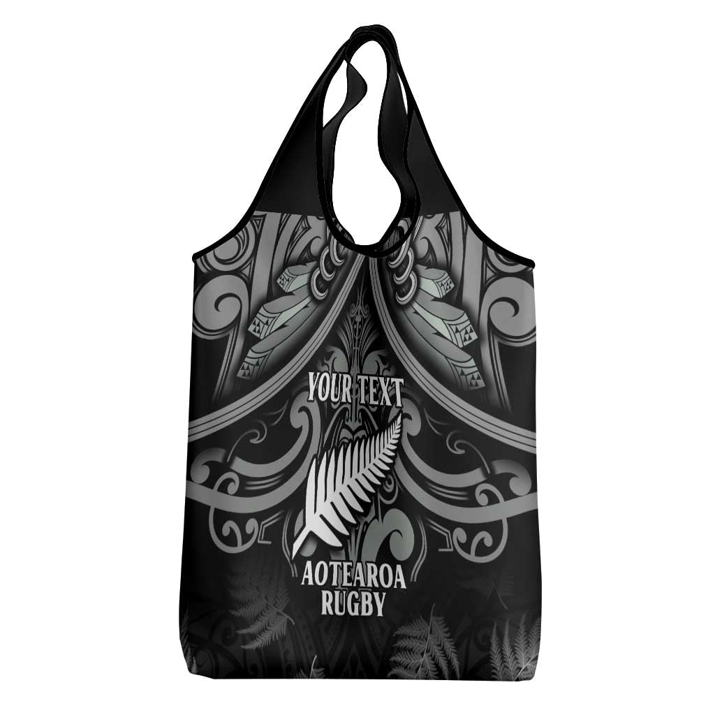 Custom New Zealand Silver Fern Rugby Grocery Bag All Black Since 1892 Aotearoa Moko Maori