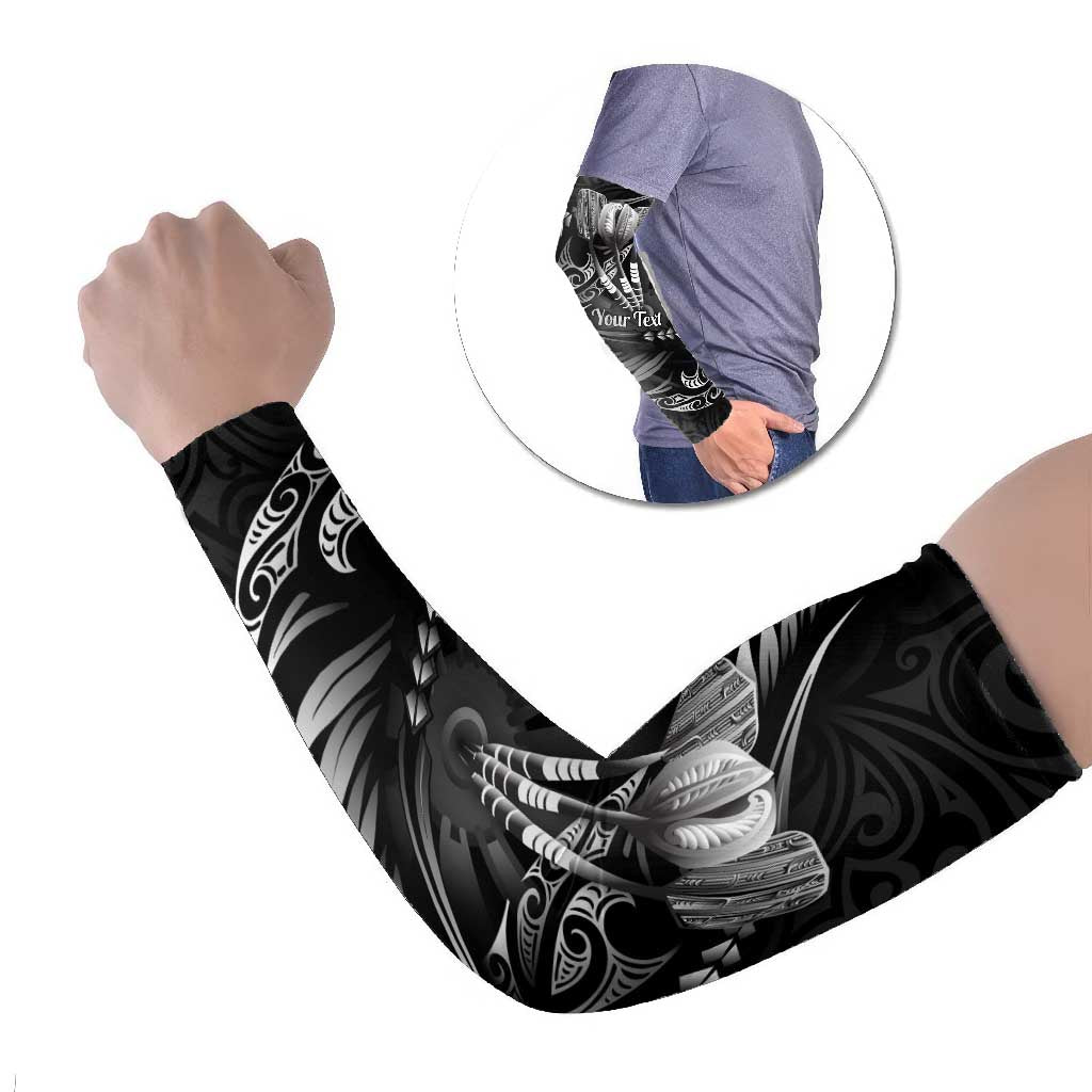 Personalised All Black New Zealand Darts Arm Sleeves Aoteroa Fern Maori Galaxy Style - Polynesian Pride