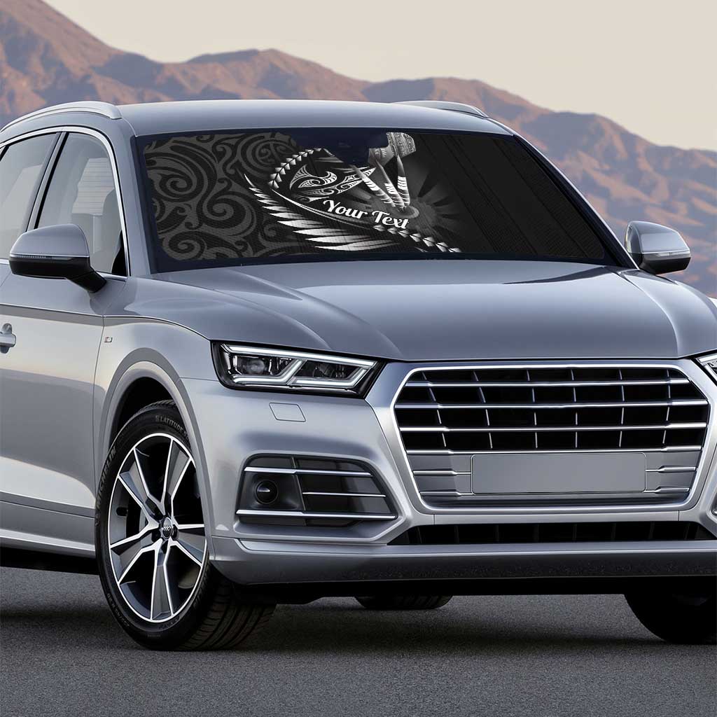 Personalised All Black New Zealand Darts Auto Sun Shade Aoteroa Fern Maori Galaxy Style - Polynesian Pride