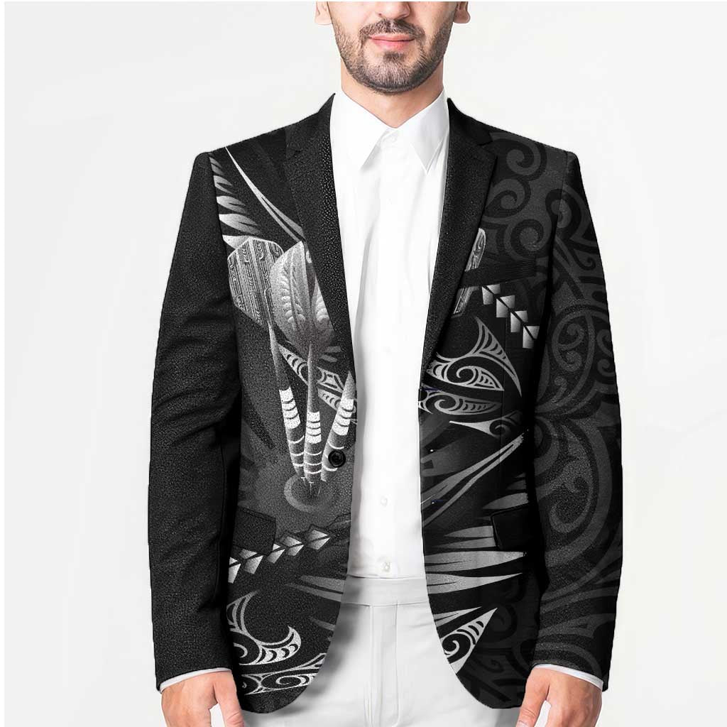 Personalised All Black New Zealand Darts Blazer Aoteroa Fern Maori Galaxy Style - Polynesian Pride