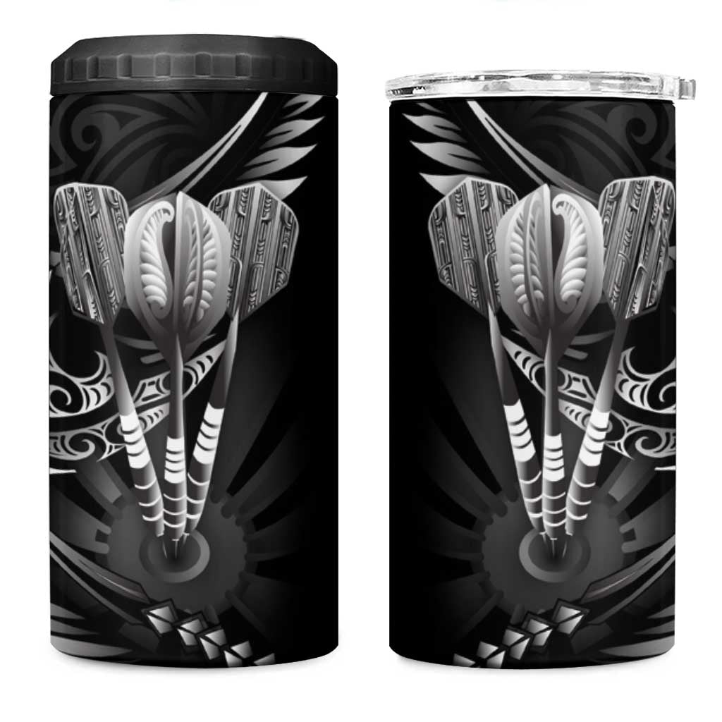 All Black New Zealand Darts 4 in 1 Can Cooler Tumbler Aoteroa Fern Maori Galaxy Style
