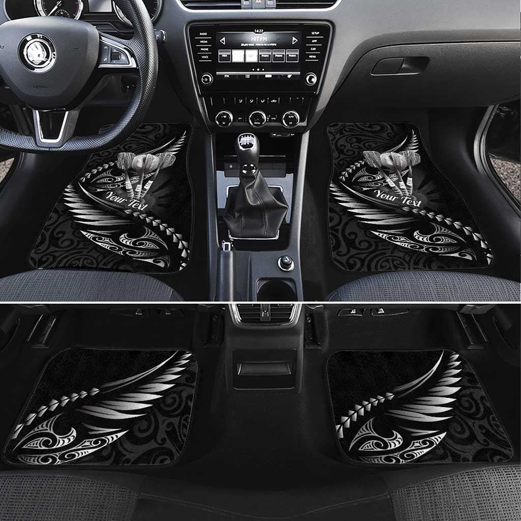Personalised All Black New Zealand Darts Car Mats Aoteroa Fern Maori Galaxy Style