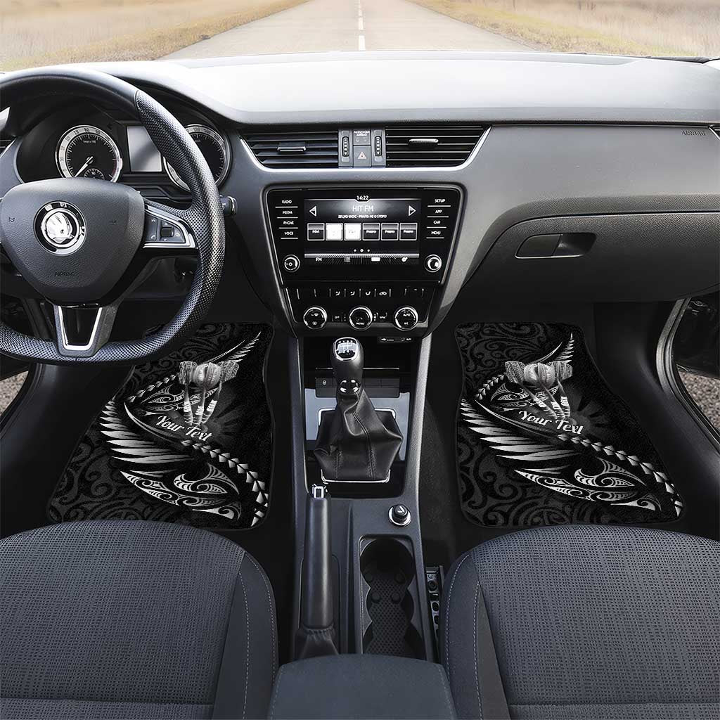 Personalised All Black New Zealand Darts Car Mats Aoteroa Fern Maori Galaxy Style