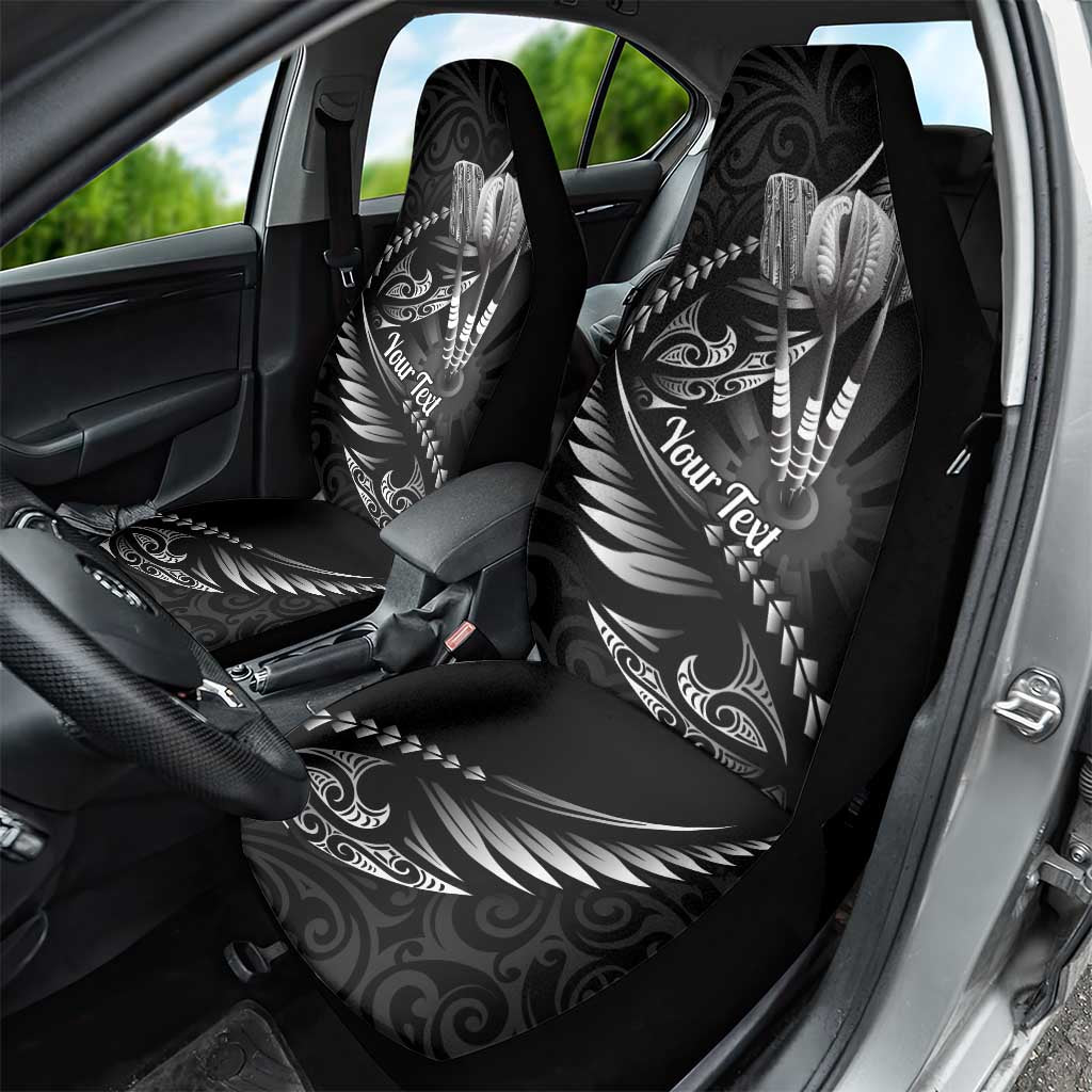 Personalised All Black New Zealand Darts Car Seat Cover Aoteroa Fern Maori Galaxy Style LT14 - Polynesian Pride