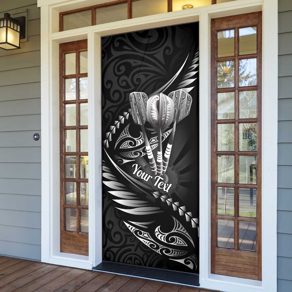Personalised All Black New Zealand Darts Door Cover Aoteroa Fern Maori Galaxy Style - Polynesian Pride