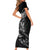 Personalised All Black New Zealand Darts Family Matching Short Sleeve Bodycon Dress and Hawaiian Shirt Aoteroa Fern Maori Galaxy Style