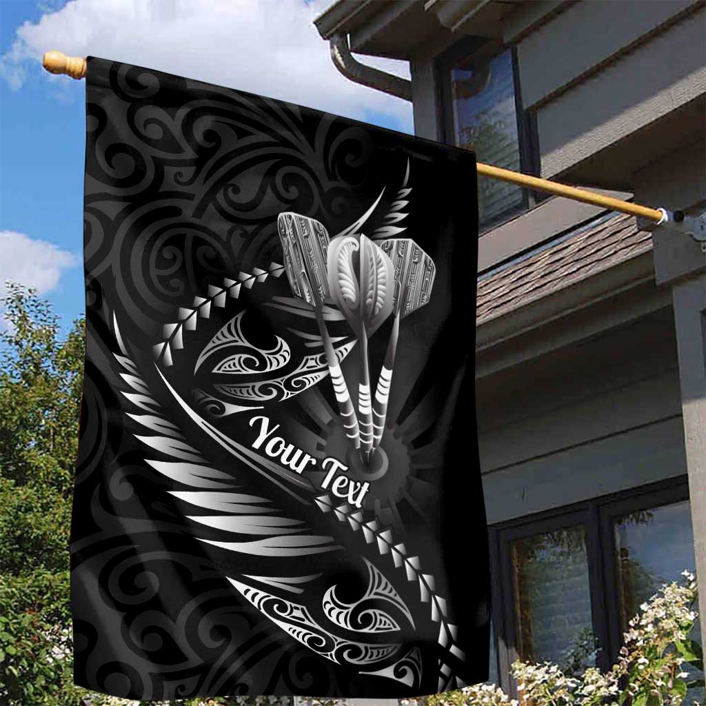 Personalised All Black New Zealand Darts Garden Flag Aoteroa Fern Maori Galaxy Style LT14 - Polynesian Pride