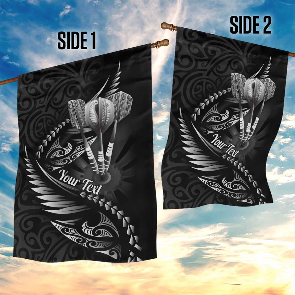 Personalised All Black New Zealand Darts Garden Flag Aoteroa Fern Maori Galaxy Style LT14 - Polynesian Pride