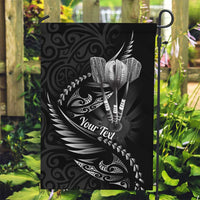 Personalised All Black New Zealand Darts Garden Flag Aoteroa Fern Maori Galaxy Style LT14 Garden Flag Black - Polynesian Pride