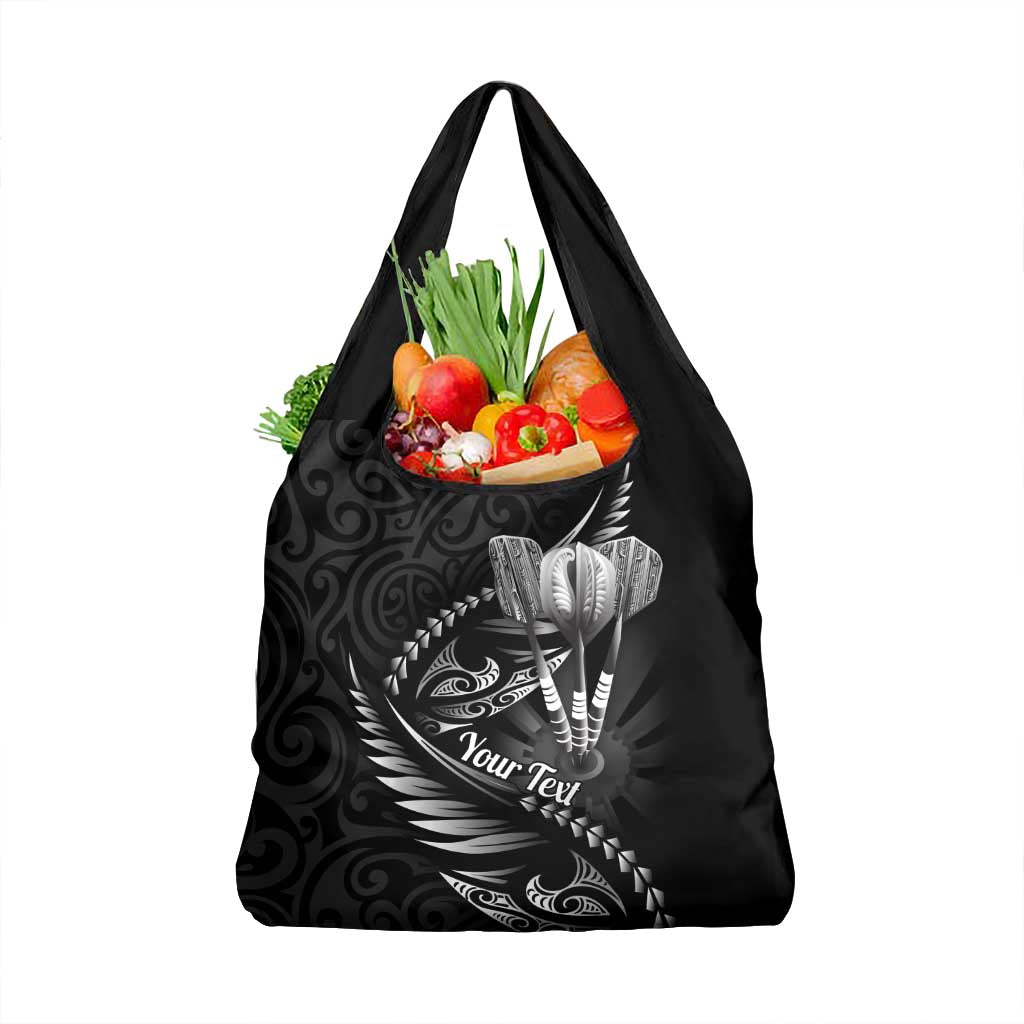 Personalised All Black New Zealand Darts Grocery Bag Aoteroa Fern Maori Galaxy Style
