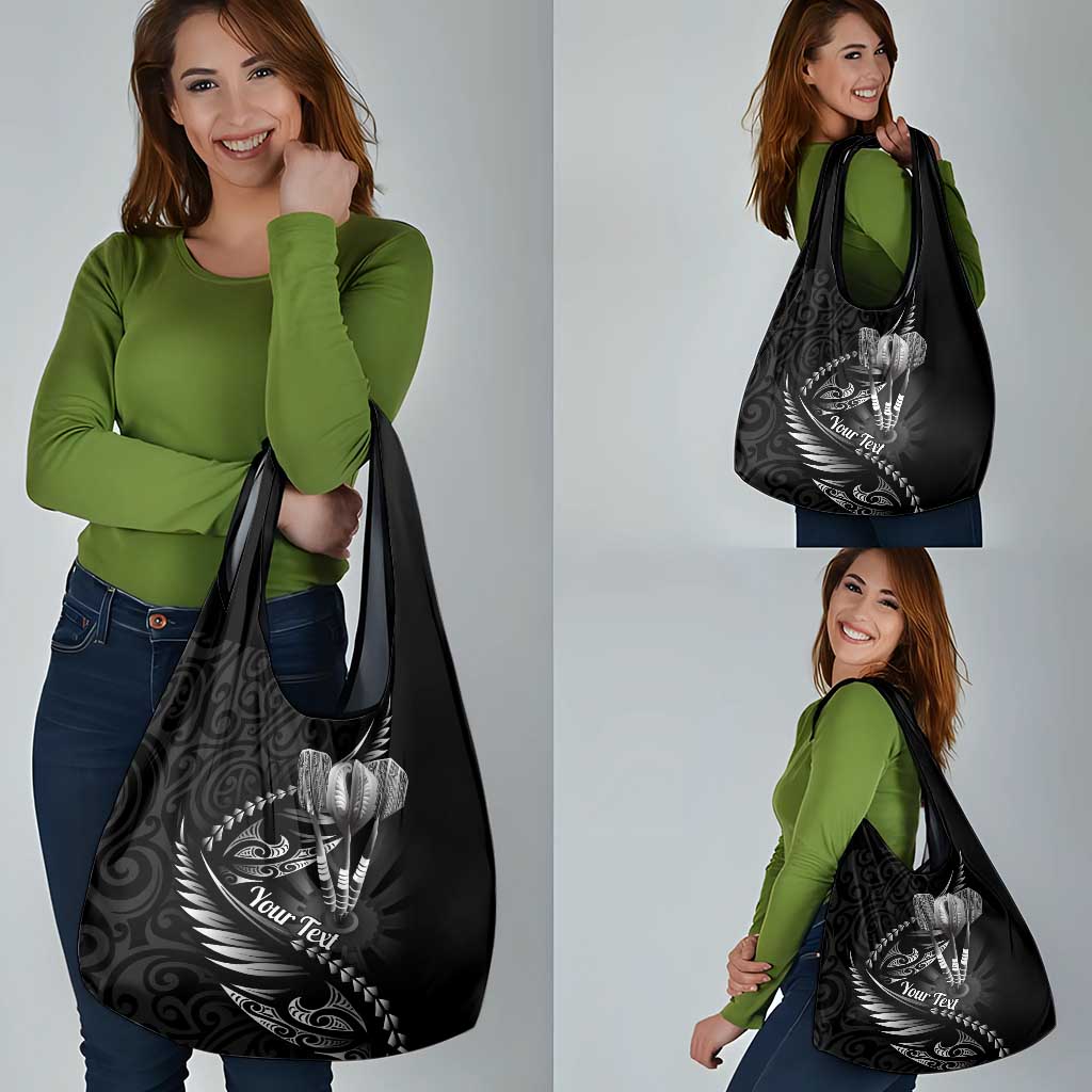 Personalised All Black New Zealand Darts Grocery Bag Aoteroa Fern Maori Galaxy Style