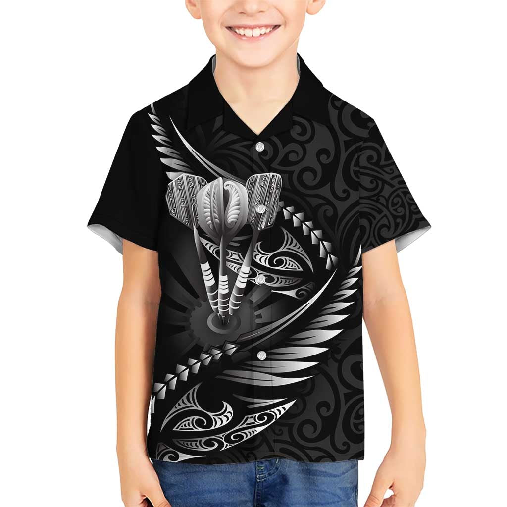 Personalised All Black New Zealand Darts Hawaiian Shirt Aoteroa Fern Maori Galaxy Style LT14 - Polynesian Pride